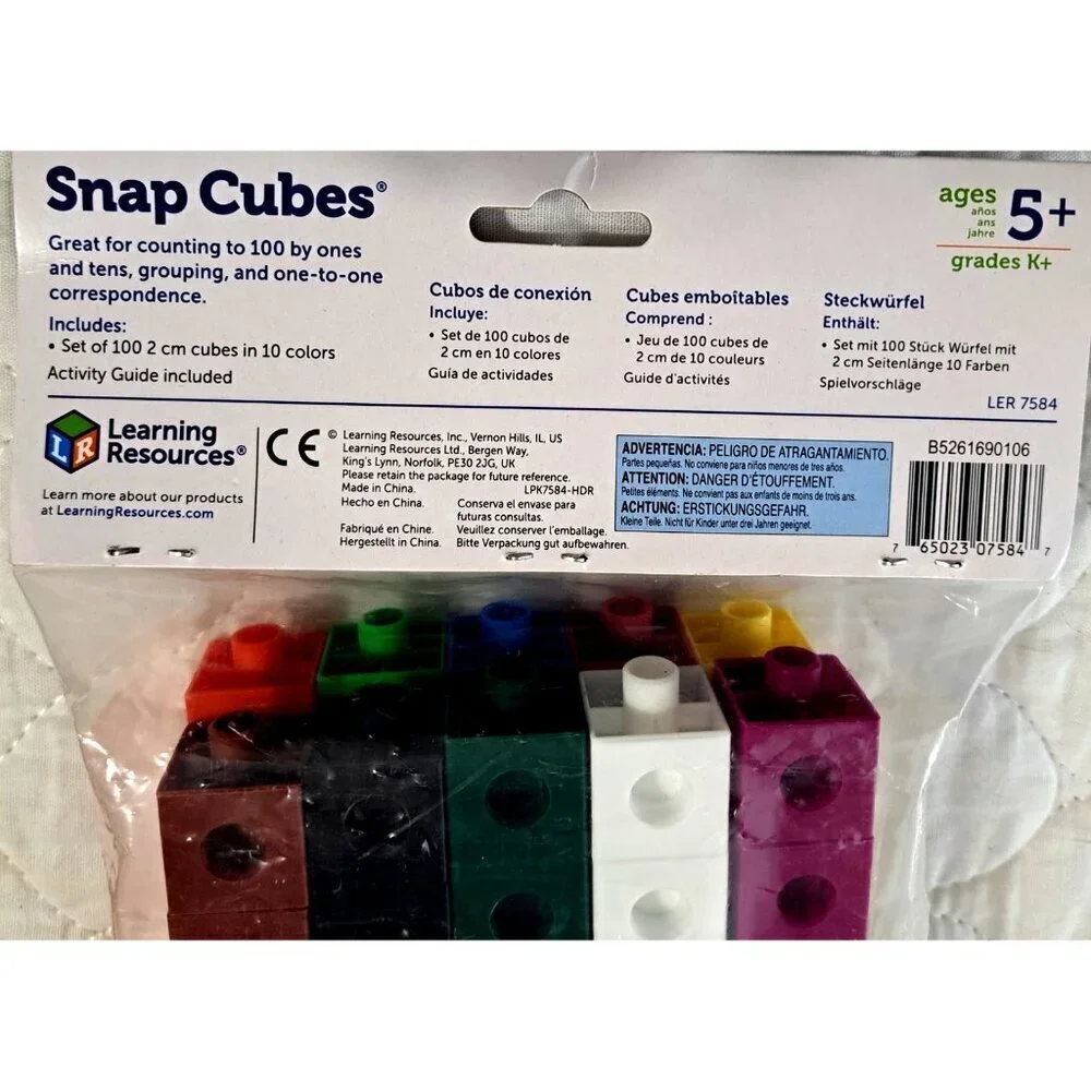 Learning Resourcess Snap Cubes New in Package 100 Pieces Ages 5+